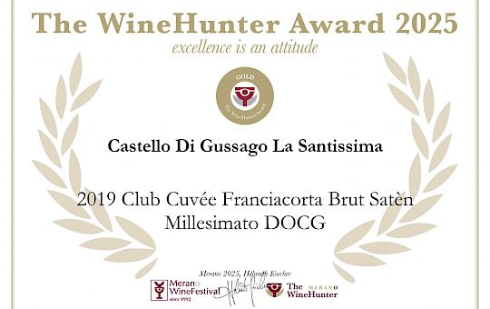Gallery I Diplomi WineHunter 2025 per i nostri DOCG e DOC - Cdg_santissima_2019 Club Cuvee Franciacorta Brut Saten Millesimato Docg